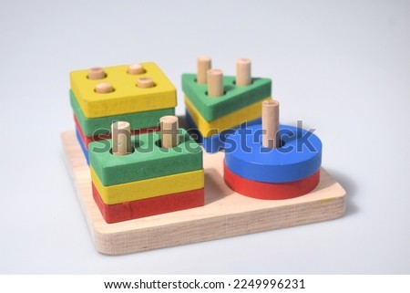 Selective focus image of brain activities toys for kids over a white background. Education concept. Selective focus image 