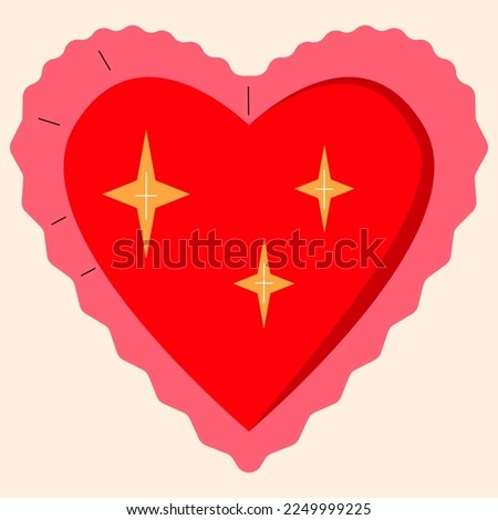 Happy Valentines day vector icon love heart decoration cartoon style