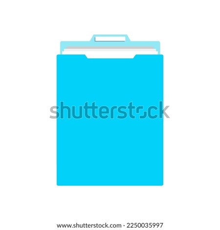 Blue bright folder icon Isolated on white, notary folder document modern symbol. Vector illustration.