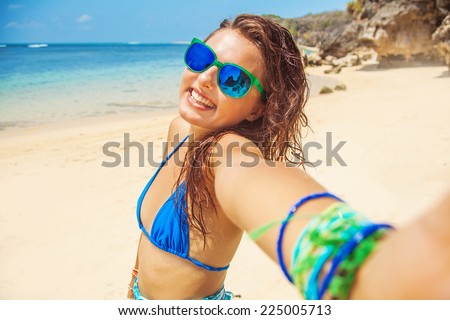 selfie on a beach