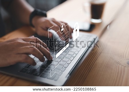 username and password, the idea of cyber security, data protection, and secured internet access Royalty-Free Stock Photo #2250108865