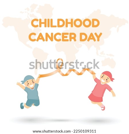 world children's cancer day vector illustration design