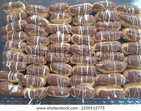 chocolate eclairs and donut dessert