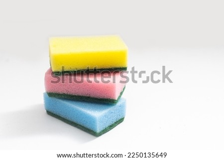 sponges for dishwashing isolated on a white background