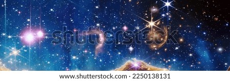 Colorful space background with stars . Galaxy with star and space dust in the universe and deep planet night sky background, with copy space.Elements of this image furnished by NASA.