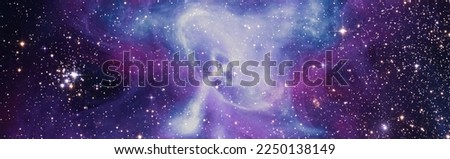 Colorful Starry Night Sky Outer Space background . Space scene with planets, stars and galaxies. Panorama. Horizontal view for a glass panels , Elements of this Image Furnished by NASA