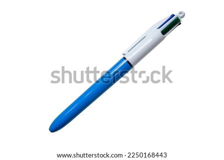 Classic four color ballpoint pen on transparent background.

 Royalty-Free Stock Photo #2250168443