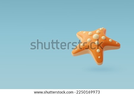 3d Vector StarFish, Summer Journey, Time to Travel Concept. Eps 10 Vector. Royalty-Free Stock Photo #2250169973