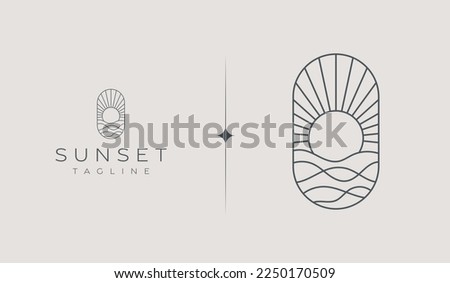 Sunset Wave Logo Template. Universal creative premium symbol. Vector illustration. Creative Minimal design template. Symbol for Corporate Business Identity Royalty-Free Stock Photo #2250170509