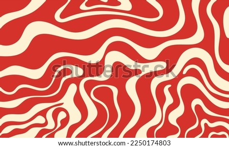 Trendy vector background in retro 70s,60s style. Abstract horizontal background with waves.