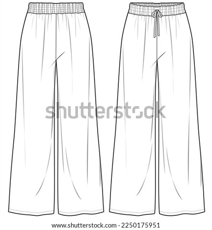 WIDE LEG PAJAMA FOR SLEEP WEAR BOTTOM FOR TEEN GIRLS AND WOMEN IN EDITABLE FILE Royalty-Free Stock Photo #2250175951
