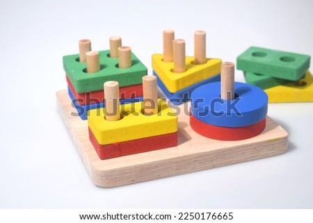 Selective focus image of brain activities toys for kids over a white background. Education concept. Selective focus image 