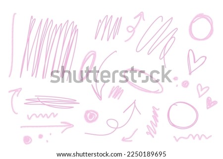 Handdrawn watercolor pastel vector set of illustrations and symbols of arrows, hearts, brush paint, circle, dots and more. Ideal for print, scrap booking, graphic design, web and other.