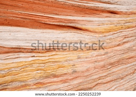 Mindblowing shapes and colors of moonlike sandstone formations in White Pocket, Arizona, USA. Exploring the American Southwest. Royalty-Free Stock Photo #2250252239