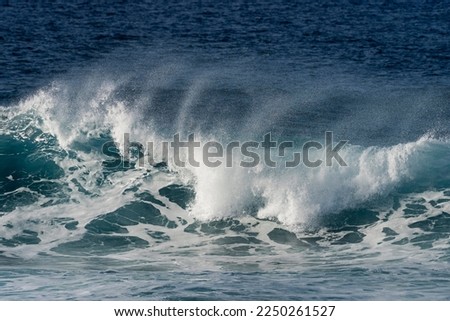Surf in the Pacific Ocean, Easter Island, Valparaiso, Chile, Polynesia, Oceania Royalty-Free Stock Photo #2250261527