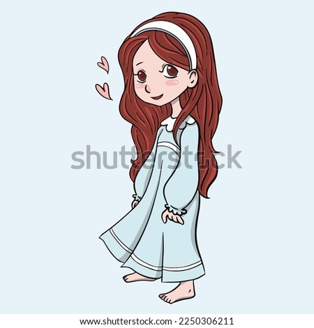 Woman Lovely Character Drawing Stricker Vector Cartoon