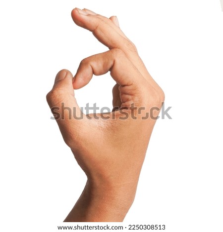 oke or nice or good or great hand gesture isolated on white background, ith clipping path, concept Admiration