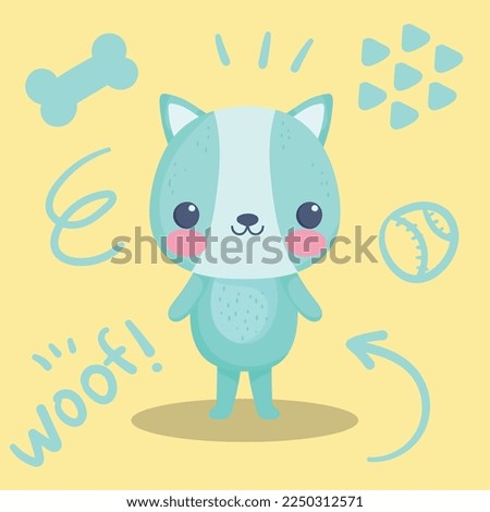 cute dog cartoon vector style