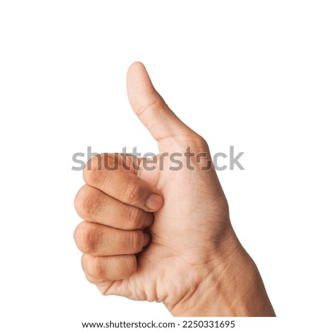 hand or finger gesture isolated on white background, with clipping path, concept Admiration Royalty-Free Stock Photo #2250331695