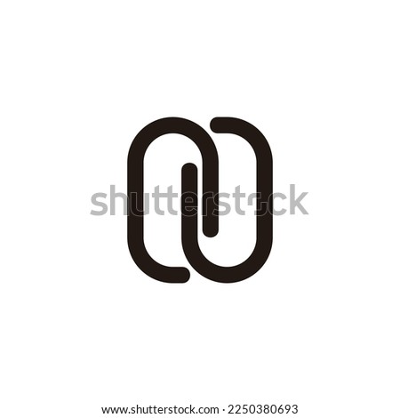 letter n paper clip linked logo vector 