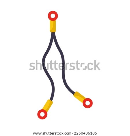 Equipment or gear for climbing flat vector illustration. Safety belt, carabiners mountain climbers or alpinists on white background. Extreme sports, mountaineering concept
