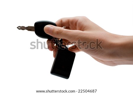 Keys from the car on a white background