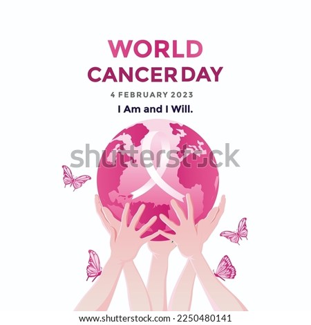 World Cancer Day Campaign logo. World Cancer Day poster or banner background vector illustration
