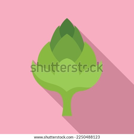 Eat artichoke icon flat vector. Food plant. Salad diet
