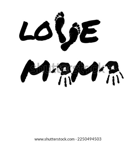 love mama handprint art,symbol of strong love to mama