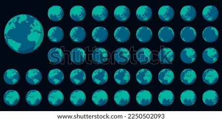 Set of globes of Earth. World map in globe shape. Vector illustration. Eps 10.