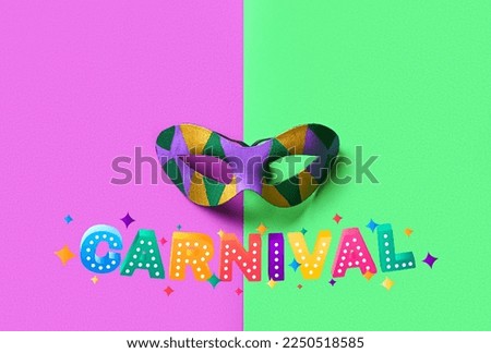 Carnival mask on colorful background