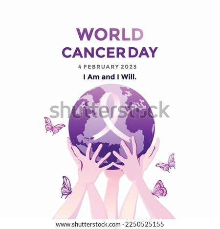 World Cancer Day Campaign logo. World Cancer Day poster or banner background vector illustration