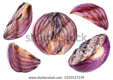 Grilled onion isolated on white background. Collection with clipping path. Royalty-Free Stock Photo #2250537239