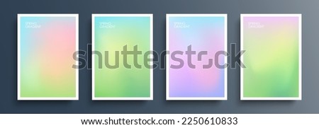 Spring theme defocused backgrounds with light blurred color gradient. Soft color template for your Springtime graphic design. Vector illustration.