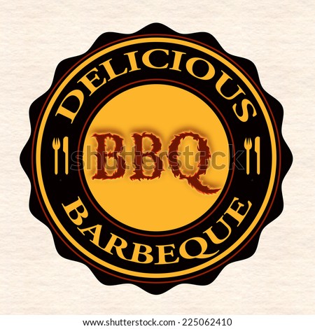 delicious barbeque grunge stamp with on vector illustration