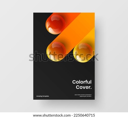 Simple company cover design vector illustration. Abstract 3D spheres annual report concept.
