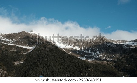 Pyrenees Mountains. Winter landscape in the mountains at the famous ski resort. 