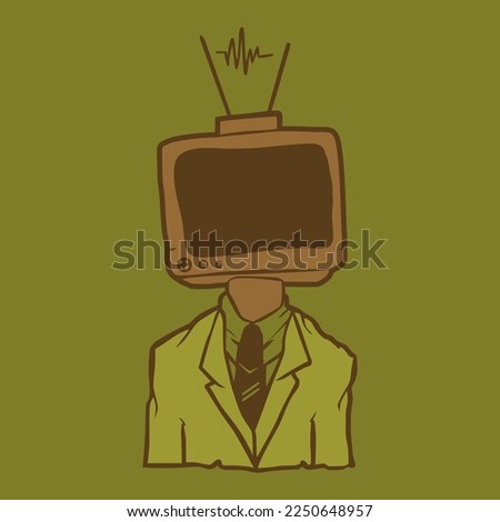 Graphic design character tv man
