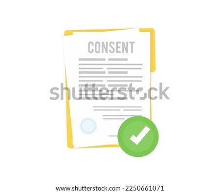 Approved document. Consent. Green check mark on paper page logo design. Successful check of a resume, review or test. Approved contract, agreement. Checklist concept vector design and illustration. Royalty-Free Stock Photo #2250661071