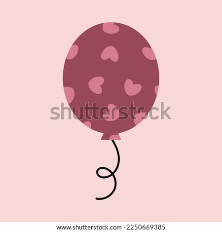 love vector balloon with hearts isolated illustration.
