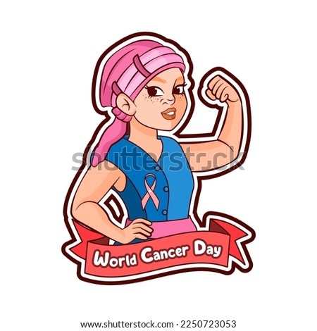 Vector Cartoon Cute Character World Cancer Day