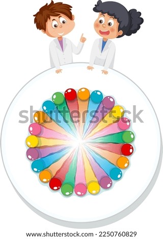 Rainbow skittles science experiment illustration