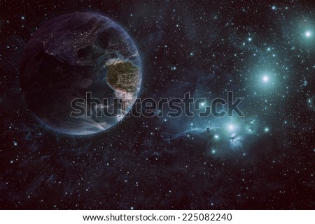 Earth and space THIS IS NOT A DIRECT NASA COPY NASA Images (Elements of this image furnished by NASA)  Royalty-Free Stock Photo #225082240