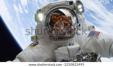 cat astronaut creative wallpaper image Royalty-Free Stock Photo #2250822495