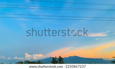 sunrise with mountain view in the evening 