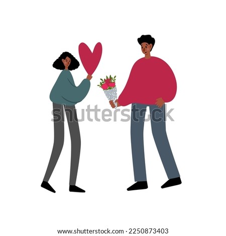 couple love clipart, dancing black people clip art, cute old couple, valentines day vector illustration in flat cartoon style