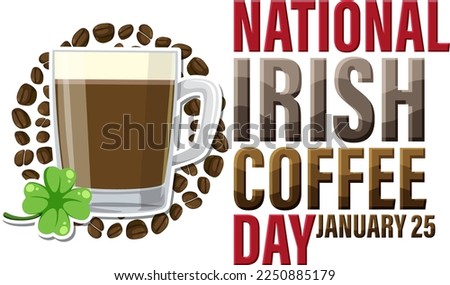 National Irish coffee day banner design illustration