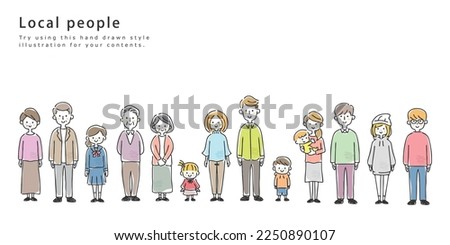 Illustration of people in the community. Royalty-Free Stock Photo #2250890107