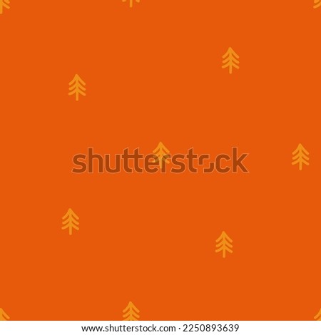 Orange seamless pattern with orange tree