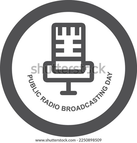 Public Radio Broadcasting Day, celebrate radio broadcast day black vector